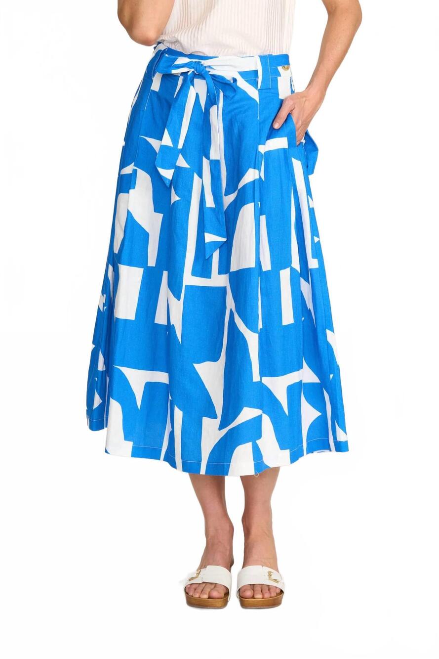 NEW FOIL full midi skirt with tie belt in reflection
